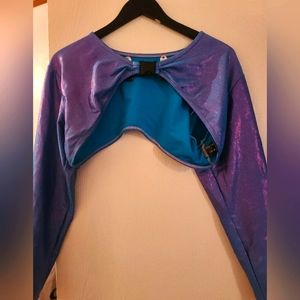 Rolita couture iheartraves blue and purple shimmer belero jacket XXL